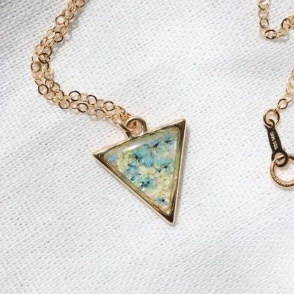 Light Blue Queen Anne's Lace Necklace..