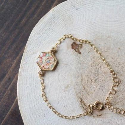Coral Queen Anne's Lace Bracelet /..
