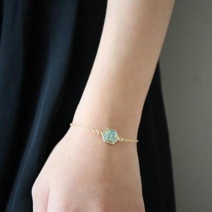 Light Blue Queen Anne's Lace Bracelet..