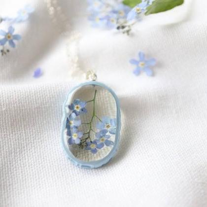 Forget-me-not Necklace / Real Flower Jewelry /..