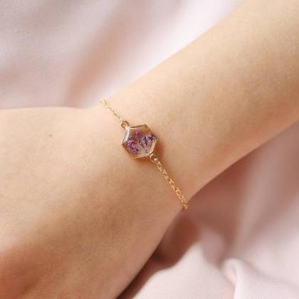 Purple Queen Anne's Lace Bracelet /..