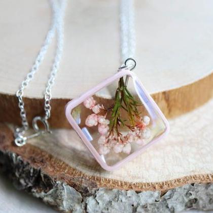 Rice Flower Necklace / Real Flower Jewelry / Gift..