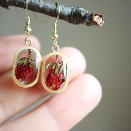 Wild Strawberry Earrings / Lovely Gifts For Her /..