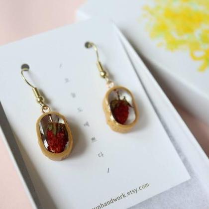 Wild Strawberry Earrings / Lovely Gifts For Her /..