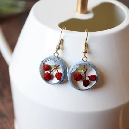 Real Wildberry Earrings / Lovely Gifts For Her /..