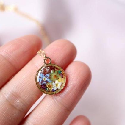 Assorted Wildflower Necklace / 14k Gold Filled..