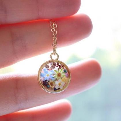 Assorted Wildflower Necklace / 14k Gold Filled..