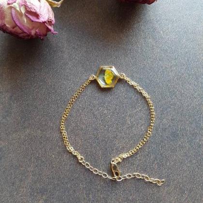 Clover Flower Bracelet / Preserved Flower Jewelry..