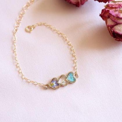Floral Heart Bracelet / Preserved Flower Jewelry /..