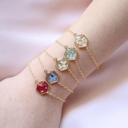 Real Rose Bracelet / Preserved Flower Jewelry /..