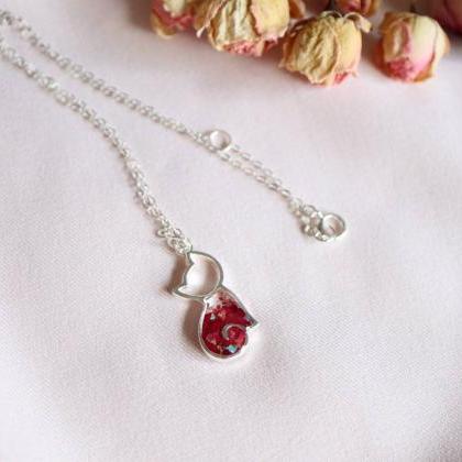 Rose Cat Necklace / Cute Nature Jew..