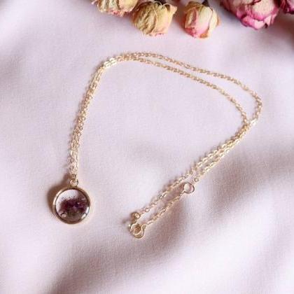 Tiny Bouquet Necklace / Handmade Botanical Jewelry..