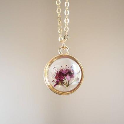 Tiny Bouquet Necklace / Handmade Botanical Jewelry..