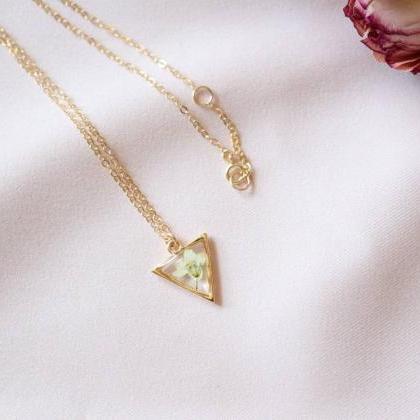 White Forget Me Not Necklace_Triang..