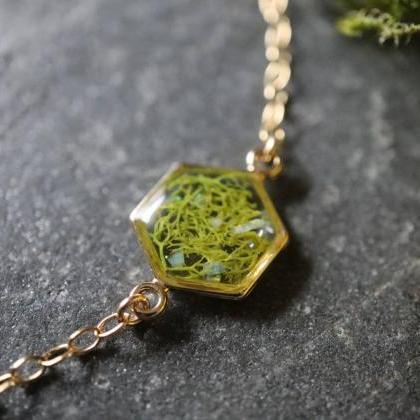 Real Moss Bracelet / Earthy Jewelry..