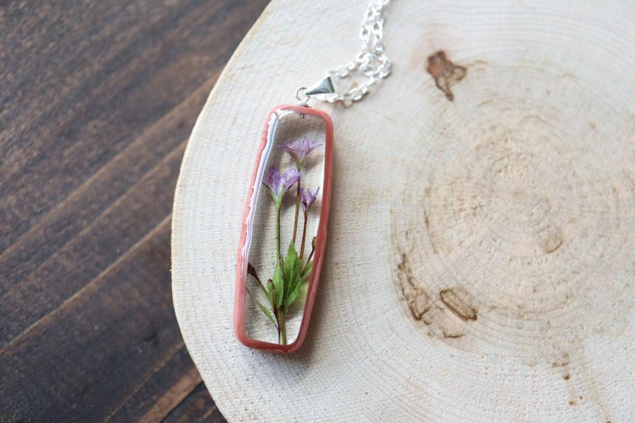 Wildflower Necklace / Real Flower Jewelry / Dainty Gift For Women / 925 Sterling Silver Necklace