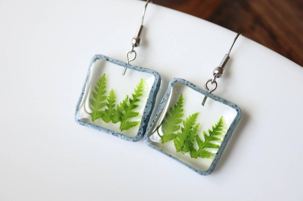 Real Fern Earrings / Dainty Gifts For Her / Handmade Resin Jewelry / Botanical Jewelry
