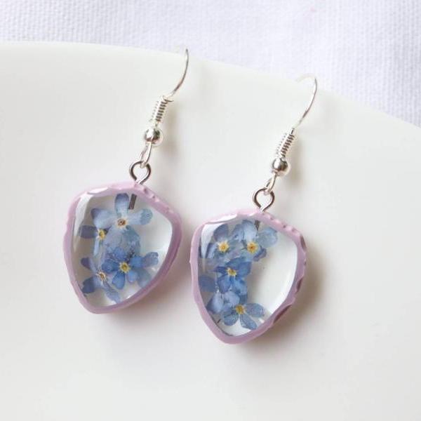 Forget-me-not Earrings / Lovely Gifts For Her / Handmade Resin Jewelry / Botanical Jewelry